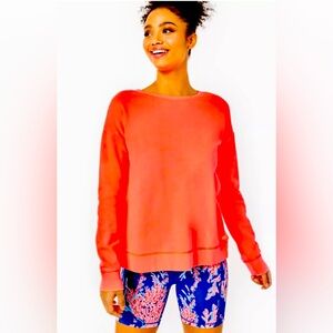 Lilly Pulitzer NWT Biscaya Pullover Top Cayenne Coral $108 Size L